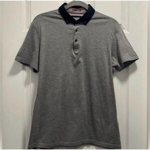 Ted Baker Jefnor Gray Polo Shirt/ Black Collar - MED - Ted Baker Size 3 - EUC